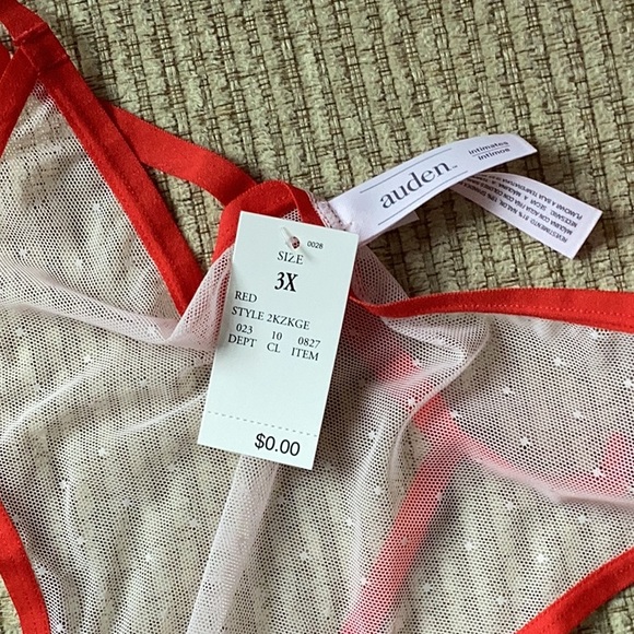 NWT Red & Pink Lace Lingerie Thong Set - Picture 8 of 9